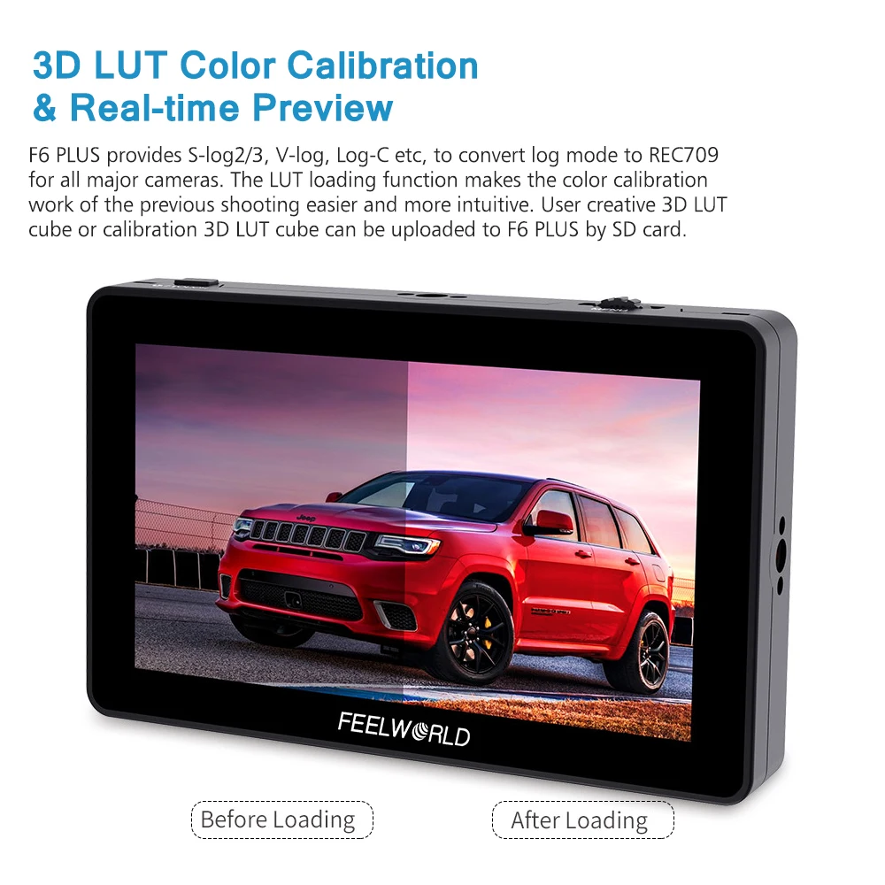 FEELWORLD F6 PLUS V2 4K Monitor 6 Inch on Camera DSLR Field Monitor 3D LUT Touch Screen IPS FHD 1920x1080 Video Camera