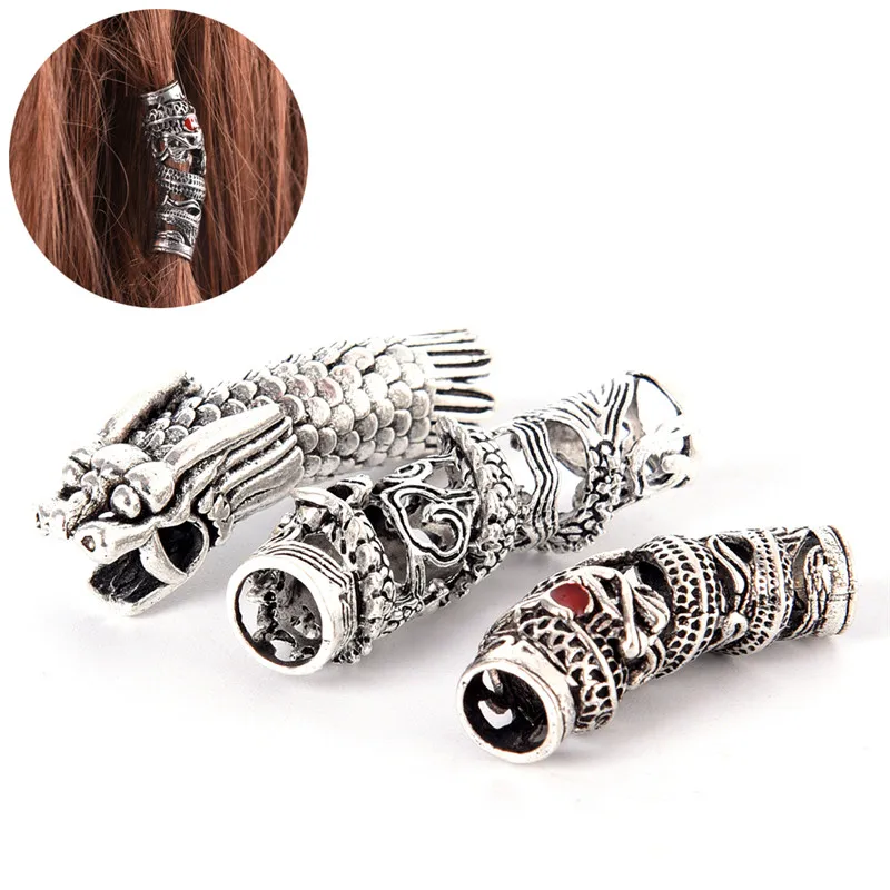 Hot Sale 1Pc Dragon Dreadlock Beads Hair Beads Ring DIY Bracet Jewelry Hand Craft