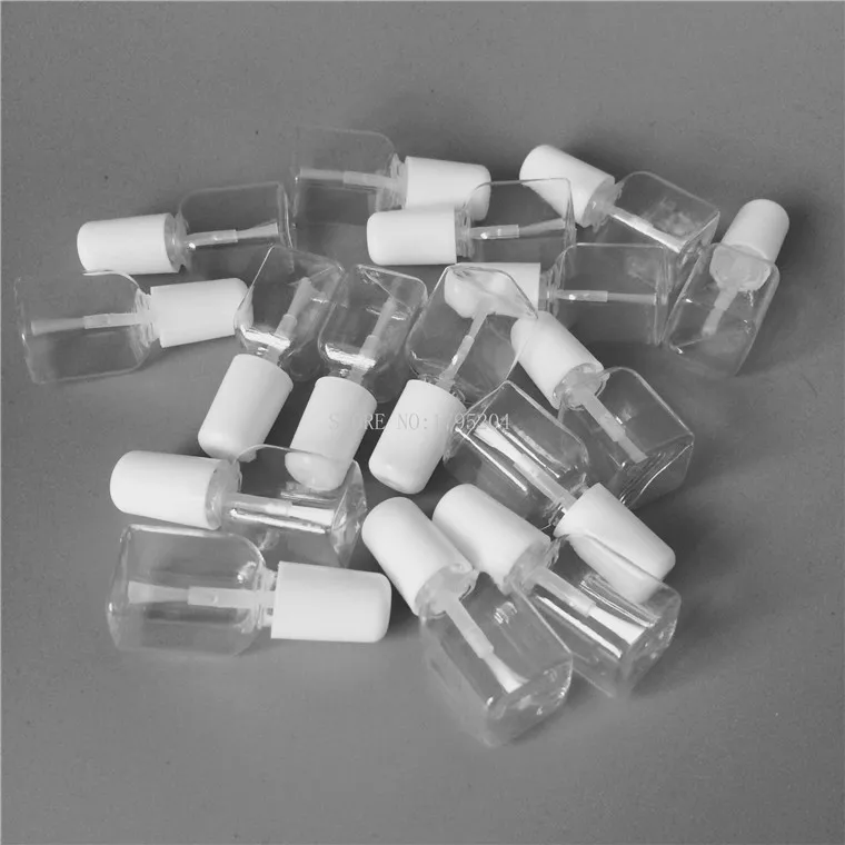 200pcs/lot 5ml Empty Square Nail Polished Package For Children With Brush Cap Plastic Nail Bottle In Refillable For Kids