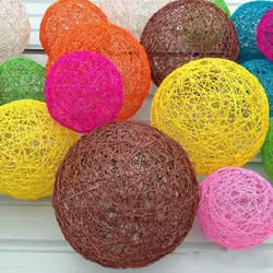 5Pcs 8cm Multicolor Sepak Takraw Christmas Rattan Ball Wicker Balls Home Wedding Party Decoration DIY Craft Ornaments Navidad
