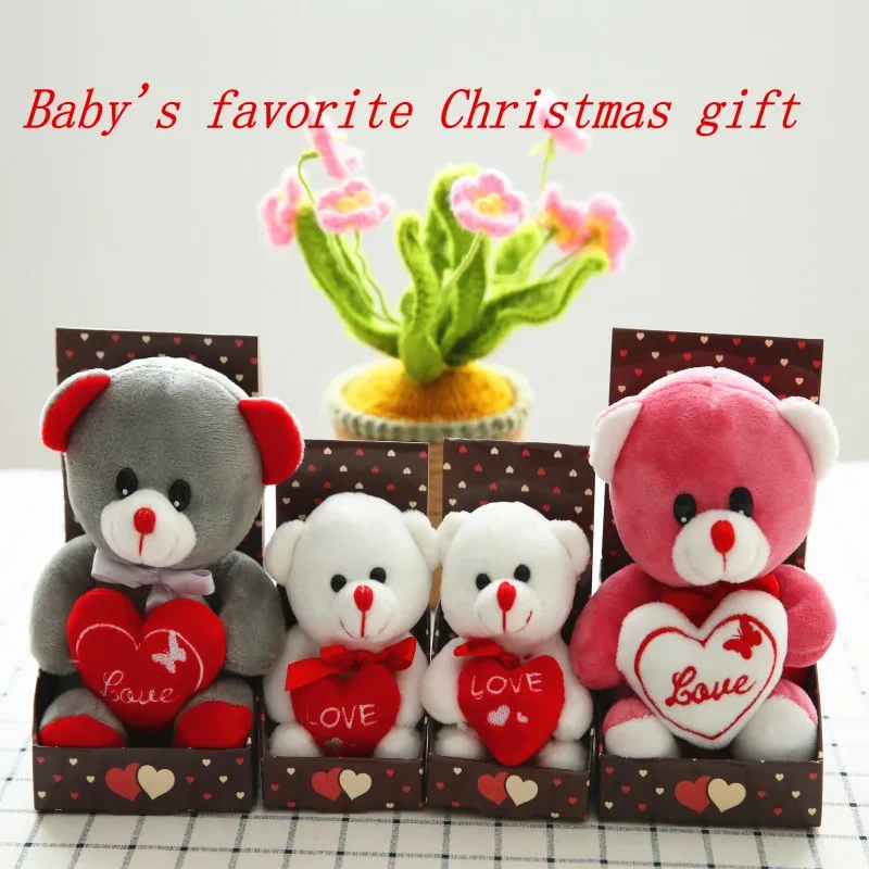 

Kawaii Mini Bear Plush Toys Stuffed Teddy Bear With Heart Doll Lovely Gift For Girls Kids Valentine's Gift