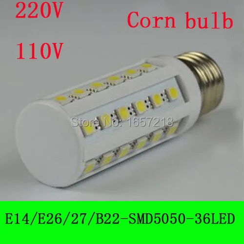 1 шт., светодиодная лампа-Кукуруза E27/E14/SMD5050, 110-220 В, 36 светодиодов