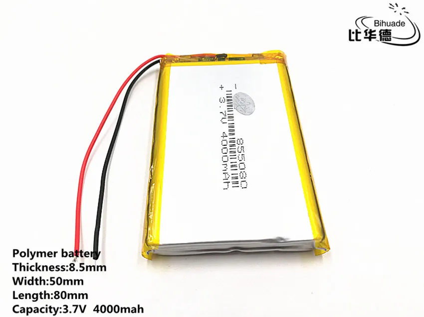 

5pcs/lot Good Qulity 3.7V,4000mAH,855080 Polymer lithium ion / Li-ion battery for TOY,POWER BANK,GPS,mp3,mp4