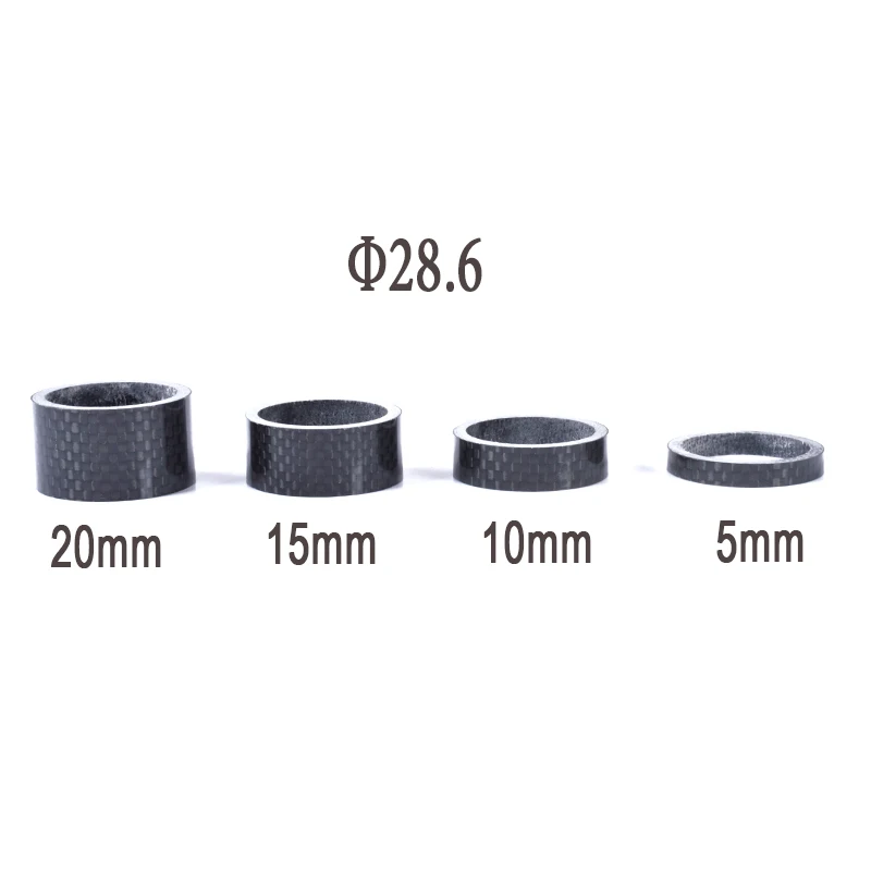 BXT Full Carbon Fiber 3K Glossy Spacer Headset Fork Washer, Bicycle Parts, 1 1/8 \