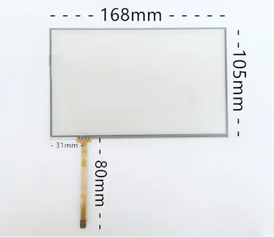 Baru 7.1 Inci 4 Layar Sentuh Resistif Navigasi Kendaraan Tulisan Tangan Eksternal Panel Anti-Line 168*105 MM