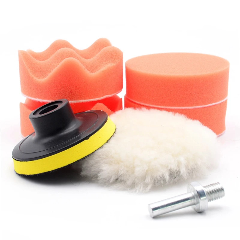 Car Polishing Wash Brush Set Sponge Waxing Washing Maintenance Cosmetic Buffing Pads Kit Felt Compound Supplies Auto Accessories