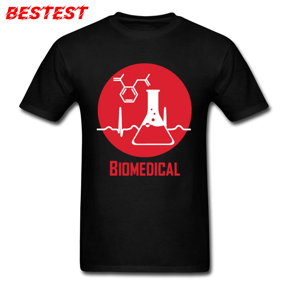 Biomedical T Shirts Men School Tshirt Fashion Black Red White Clothing 100% Cotton T-shirt Geek Chic Tops Tees Students Style