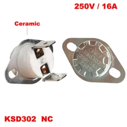 160 170 175 180 185 190 200 Degree KSD302 16A 250V Right Angle Normally Closed NC Ceramic Themostat Temperature Control Switch
