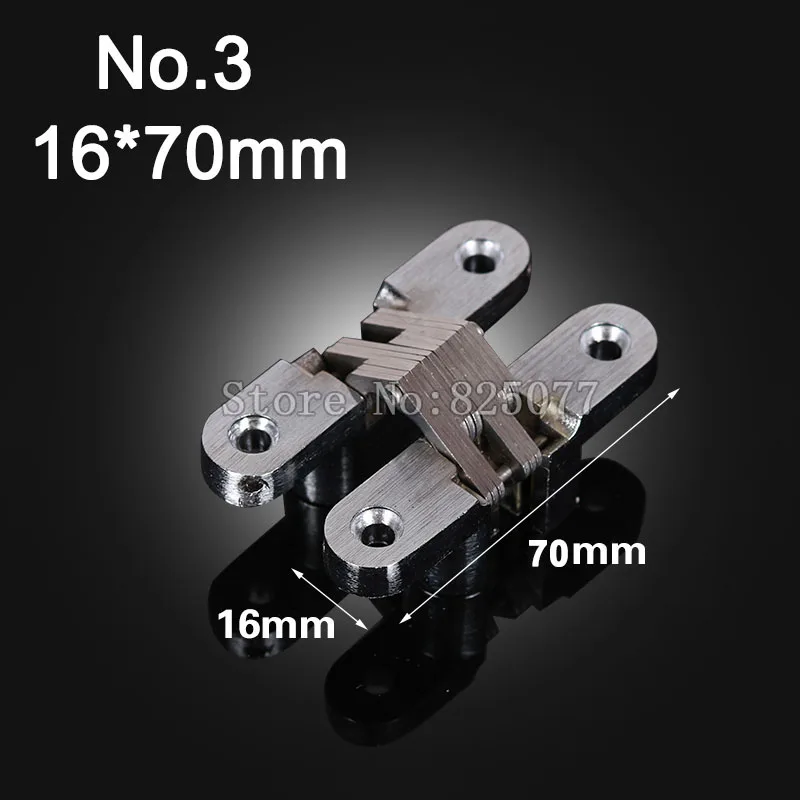 

1PCS Hidden Hinges Size 16x70mm Bearing 20KG Invisible Concealed Cross Door Hinge Stainless Steel Hinge For Folding Door KF1060