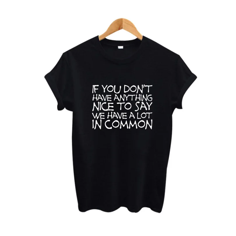 Skuggnas If You Don't Have Anything Nice To Say We Have A Lot In Common tshirt Casual Tumblr Tee Shirt Harajuku aesthetic Tops