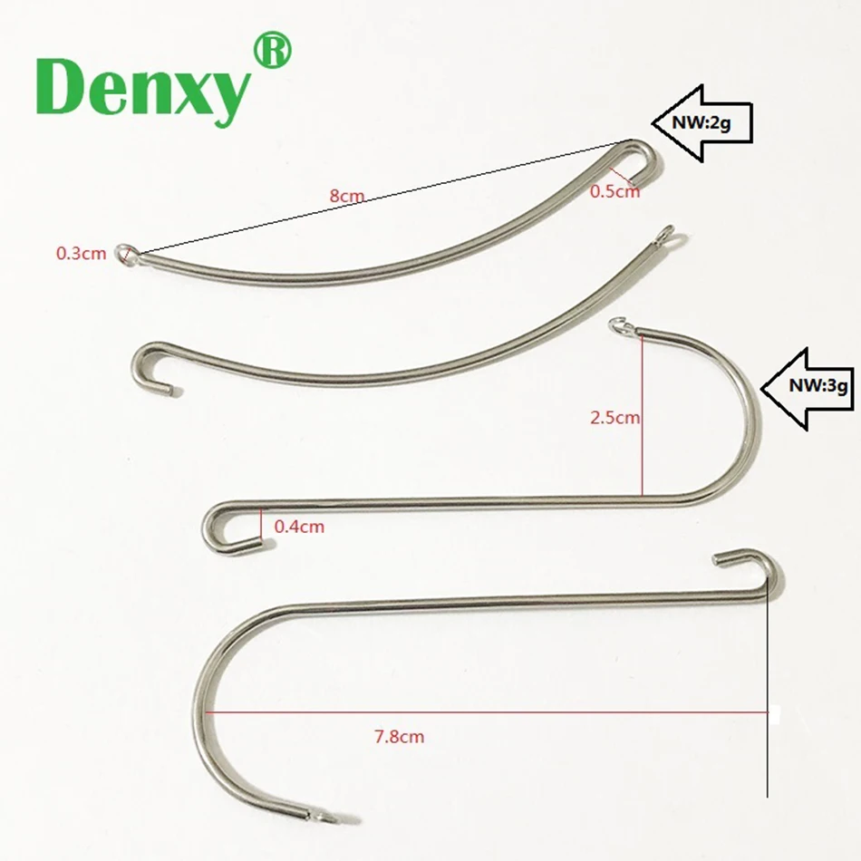 Denxy 20pc Orthodontic J hook Dental J hk Head Cap High Pull Headgear Safety Neck Belt face mask Dental Bracket Ortho bracket