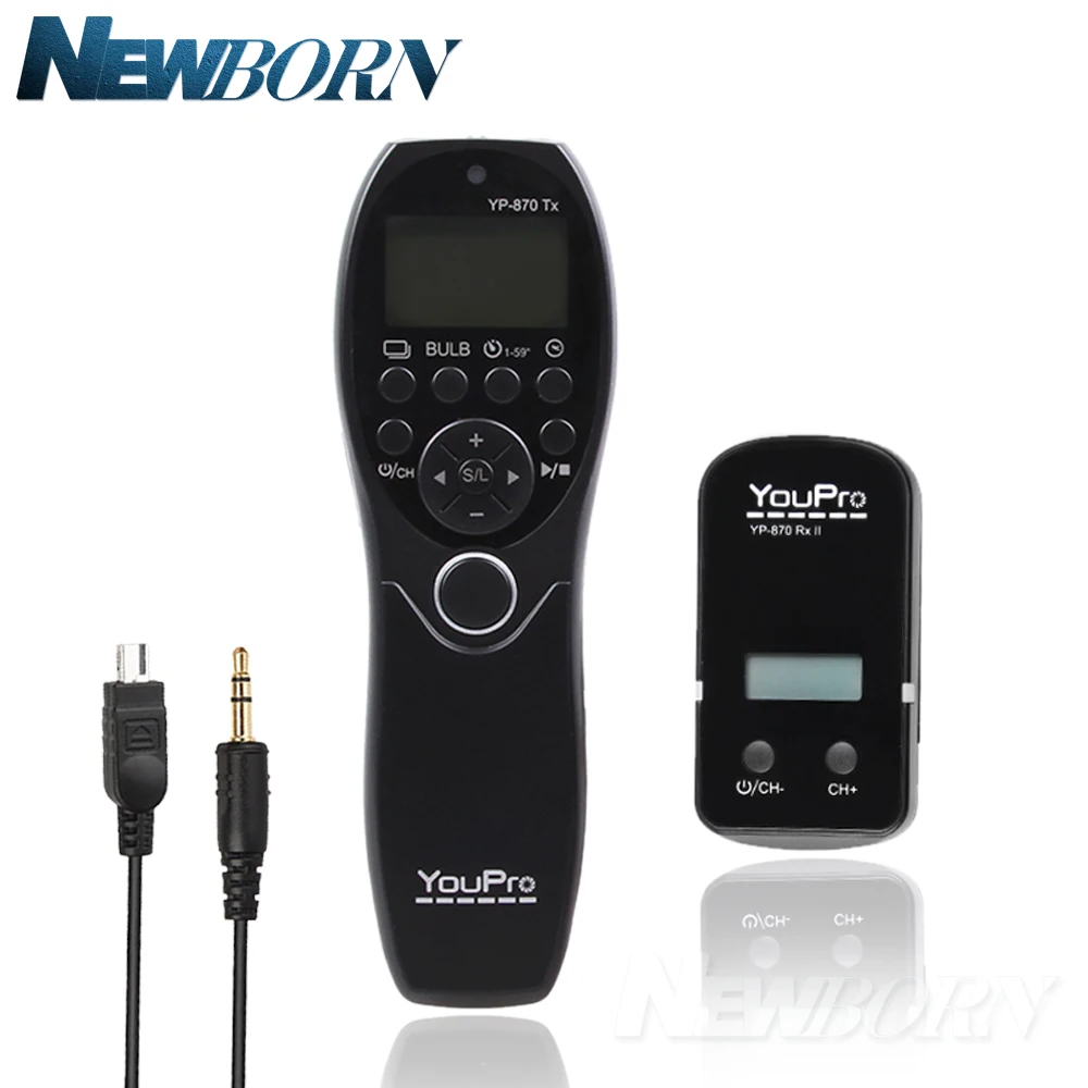 YP-870II DC2 mount Wireless Shutter Timer Release Remote conrtol for Nikon D7500/D7200/D7100/D7000/D5600/D5500/D5300/D5200