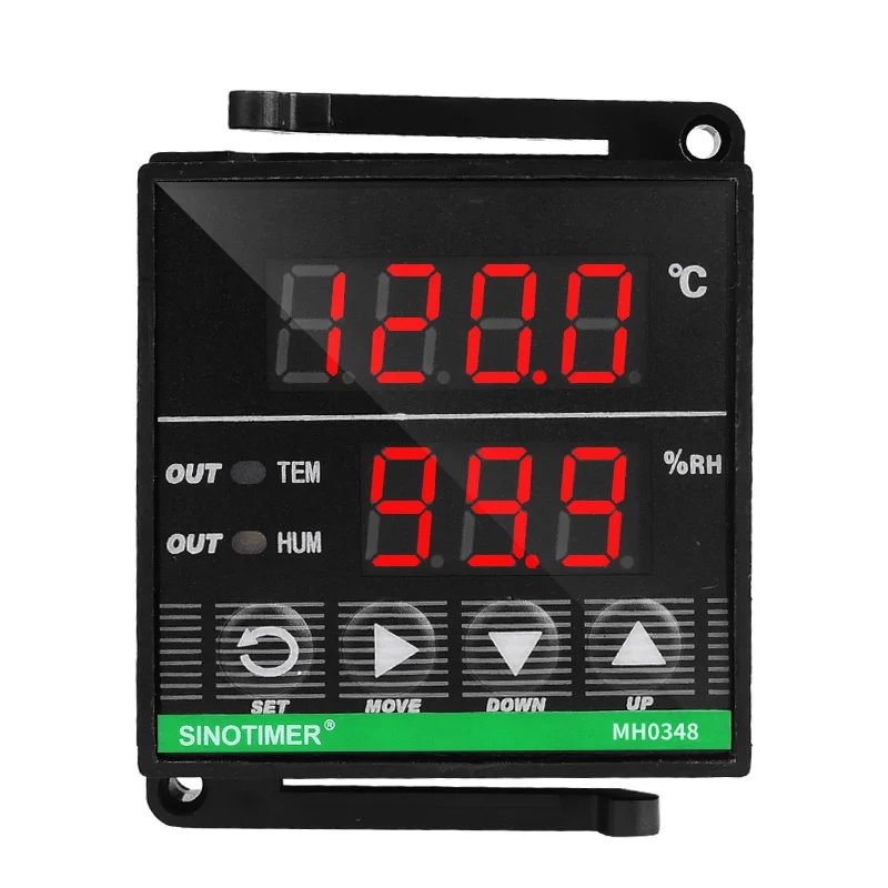 48*48mm Digital Temperature Humidity Controller Relay Output 110V 220V AC for Incubator Heat Cool Humidification and Dehumidify