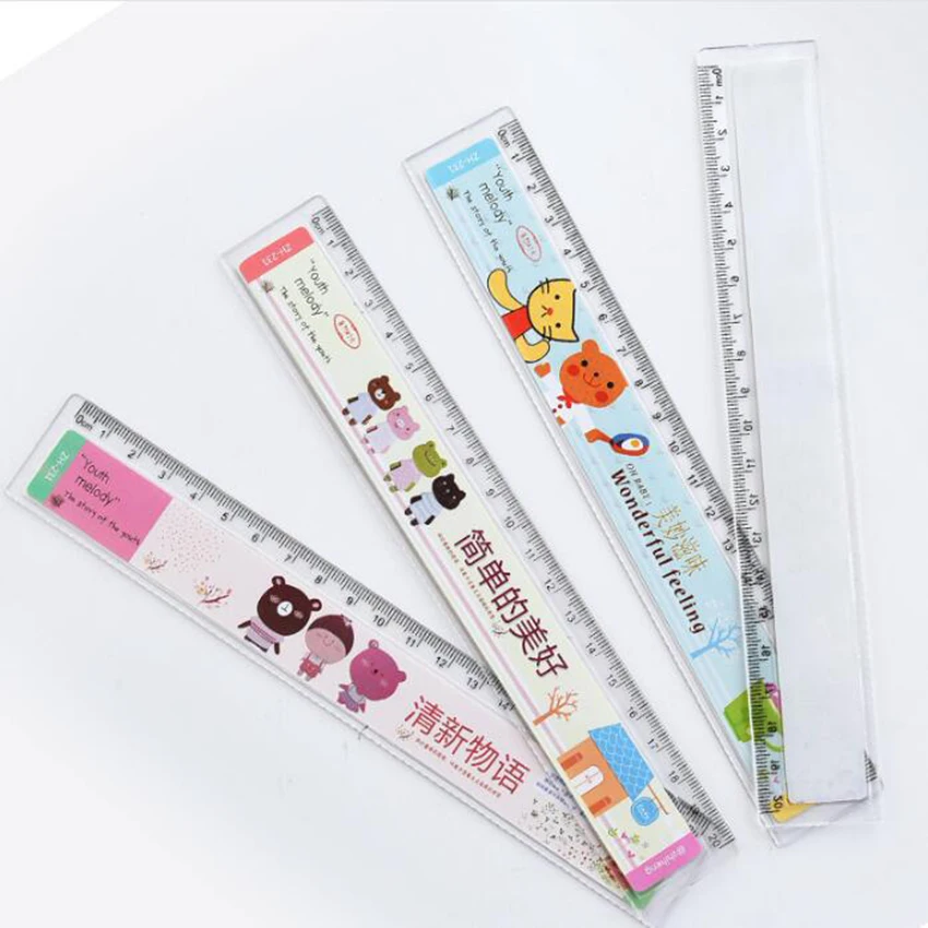 1 PC Love Mini Ruler Learning A Good Helper 20 Cm Children\'s Favorite Cartoon Straight Ruler Study Measure Stationery