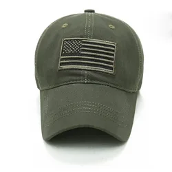 Baseball Cap Summer Mountaineering Army Green Baseball Cap Pattern American Flag Patch Cap Unisex Truck Driver Hat czapka