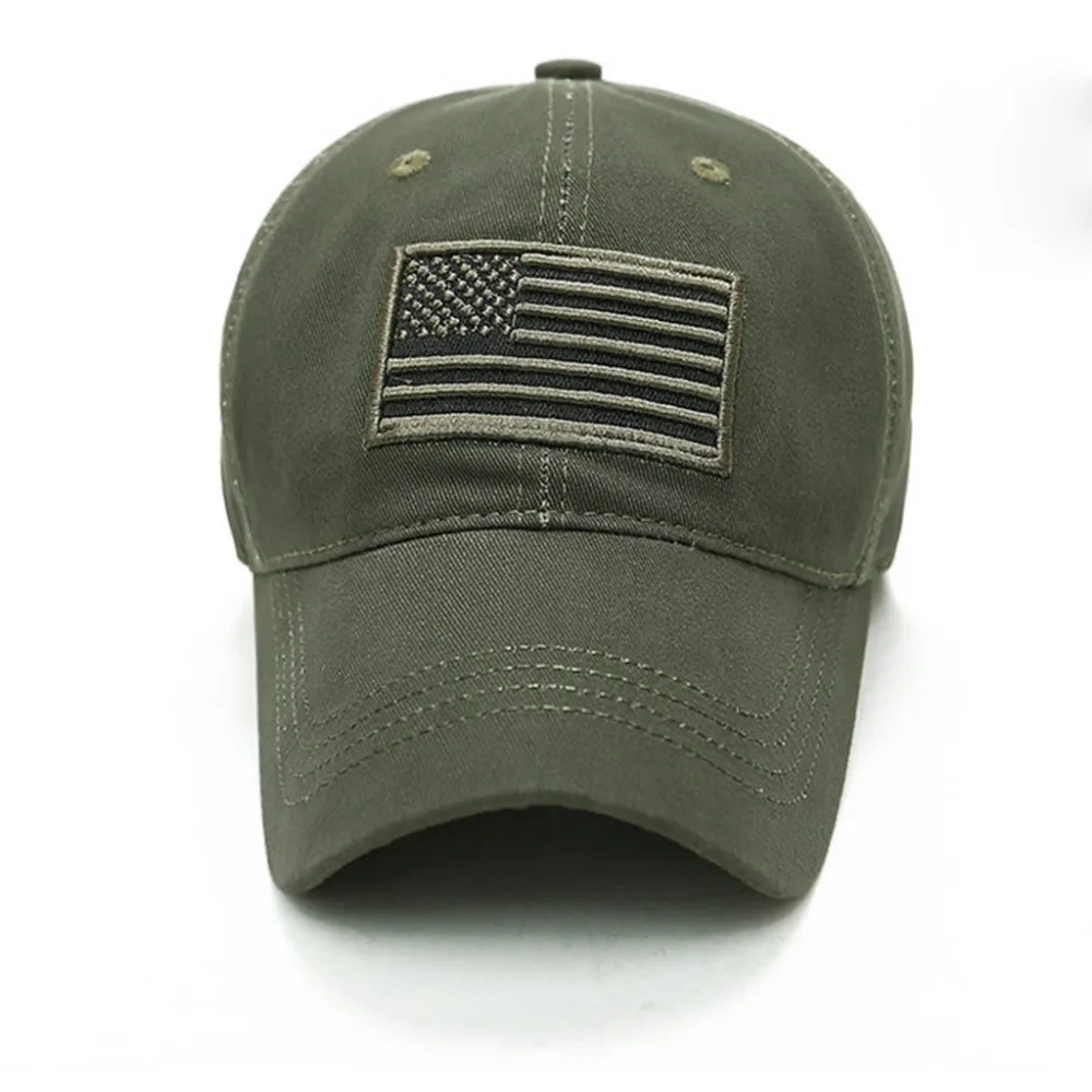 Baseball Cap Summer Mountaineering Army Green Baseball Cap Pattern American Flag Patch Cap Unisex Truck Driver Hat czapka