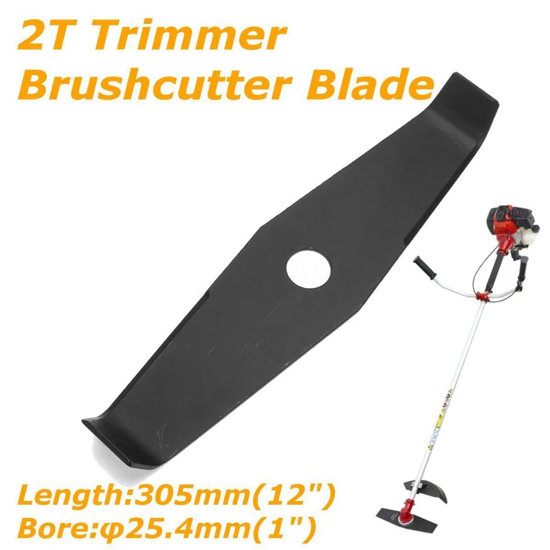 Black  12inch 2T 2 Tooth  Brushcutter Brush Trimmer Blade 305mm X 25.4mm X 4.0mm