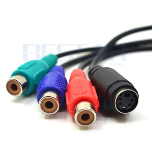 Imagen 2 del producto Cable Adaoter de componentes s-video de 7 pines a hembra RGB/ 3 RCA y 4 pines s-video hembra, 20cm para PC, DVD, HDTV