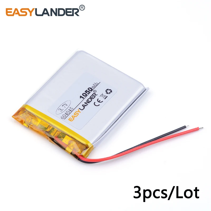 10pcs /Lot 604045 3.7V 1050mAh Rechargeable Lithium Li-ion Polymer Battery