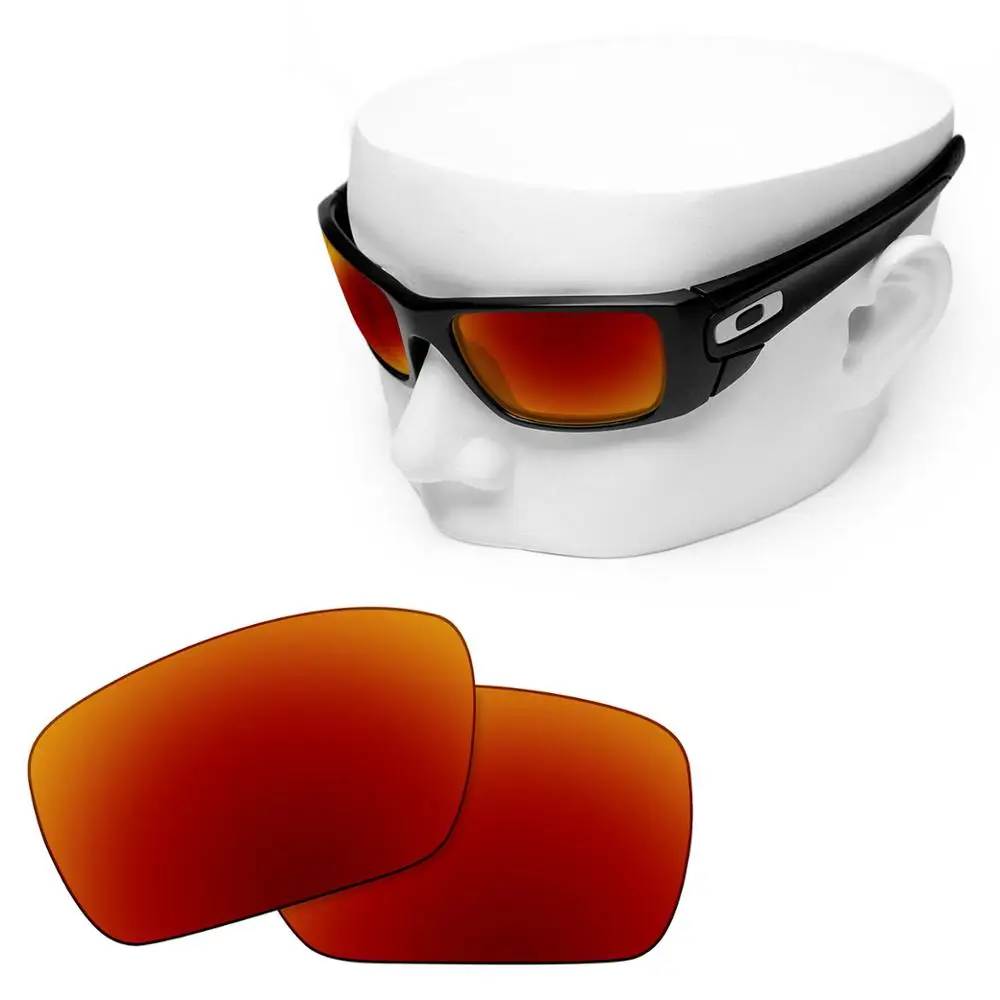 

OOWLIT Polarized Replacement Lenses of Fire Red Mirror for-Oakley Fuel Cell Sunglasses