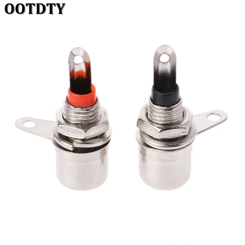 Ootdty10pcs金メッキrcaフォノシャーシパネルマウントメスソケットアダプター赤黒