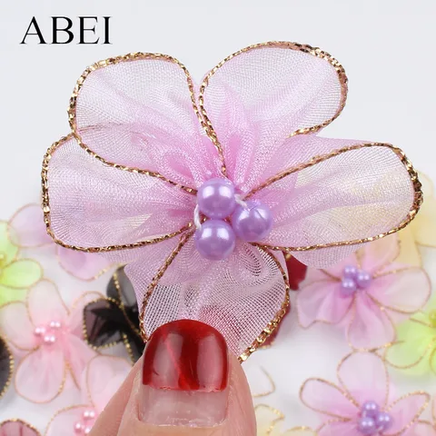 Искусственные цветочные головки из органзы ABEI, 30 шт.