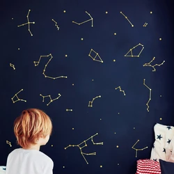 Large Size Zodiac Constellation Art Vinyl Wall Sticker Baby Room Decoration Space Star Decal Nursery Mural Art DIY Wall Decor