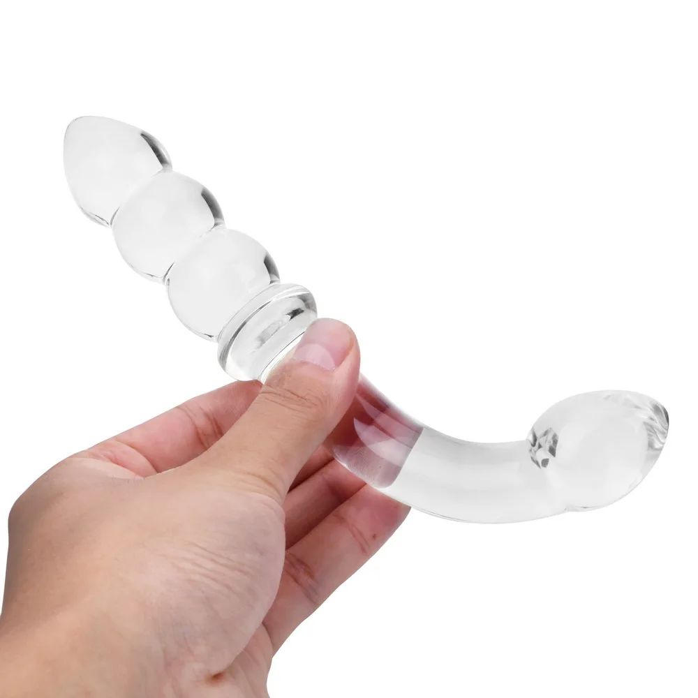 2 In 1 Glass Dildo Butt Plug Anal Toys For Women Vaginal Balls Men Prostate Massager Anus Dilator Sex Games Adult 18 Erotic Shop