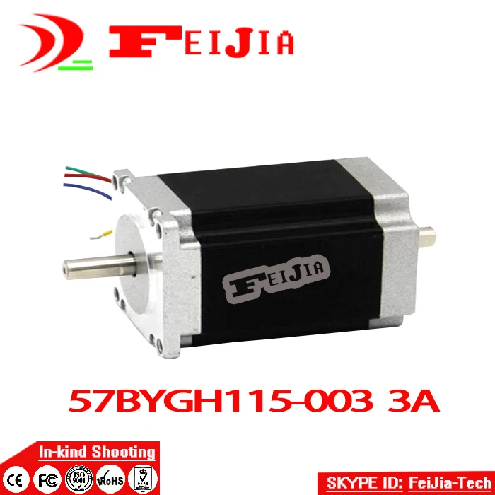 

Wholesale hot CNC Nema 23 Stepper Motor Dual Shaft 57BYGH115-003B 3.0A 425oz-in 115mm CE ROHS ISO Embroidery 3D Printer