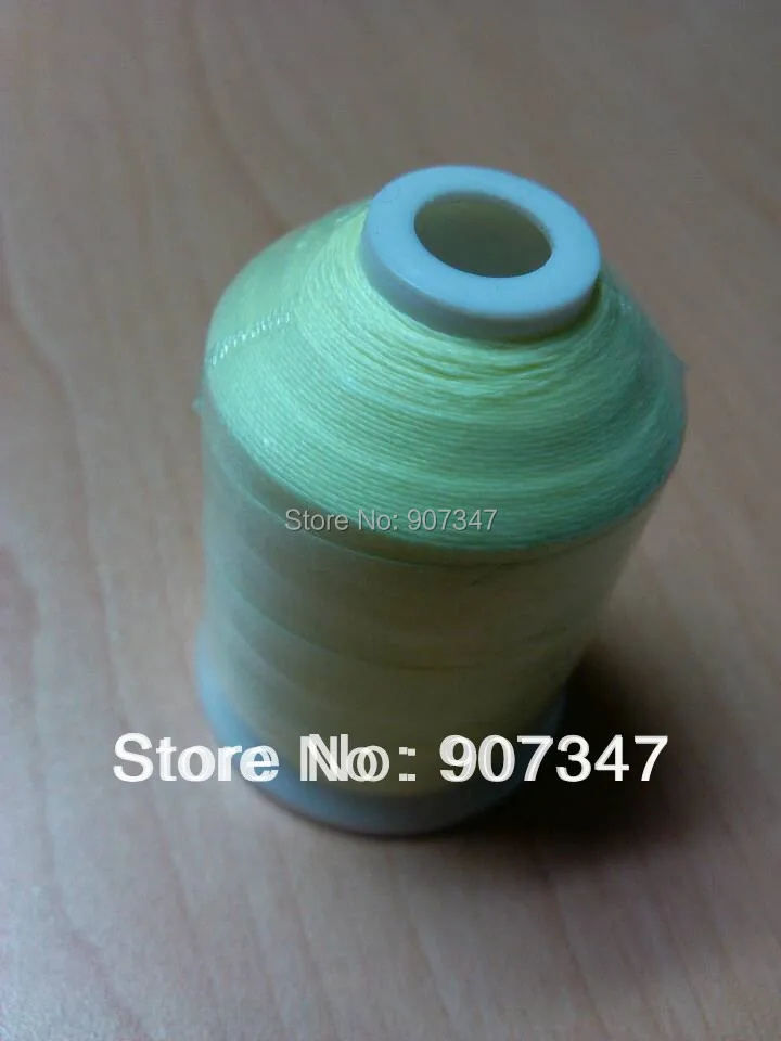 Free shipping Glow in the dark embroidery thread yellow color 100% nylon 120D/2, 1000M