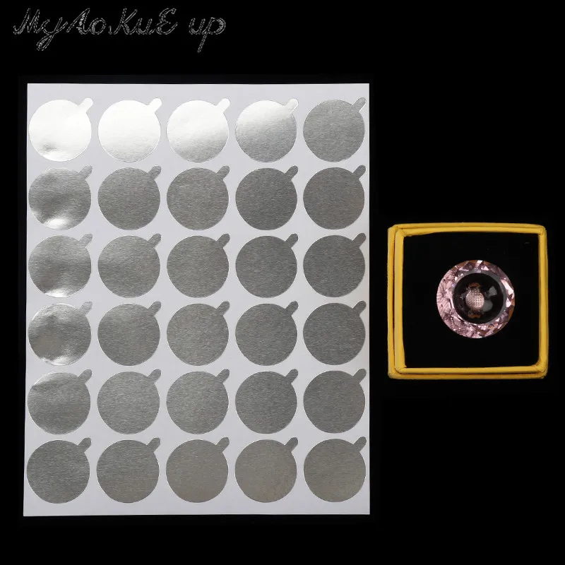 300 stücke Wimpern Kleber Halter Folie Palette Kleber Papier Patches Aufkleber Für Wimpern Verlängerung Einweg Kleber Papier Pad Auge Aufkleber – Detail 4