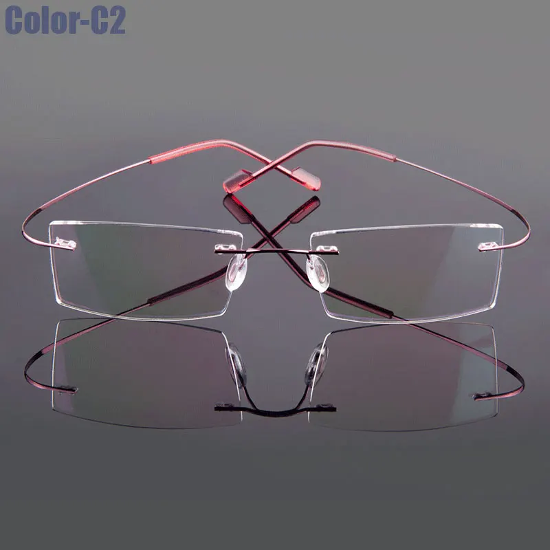 Gmei Optische Mode Randlose Brille Rahmen Speicher Legierung Brillen Rezept Ultraleicht Flexible Rahmen 9 Farben T8089