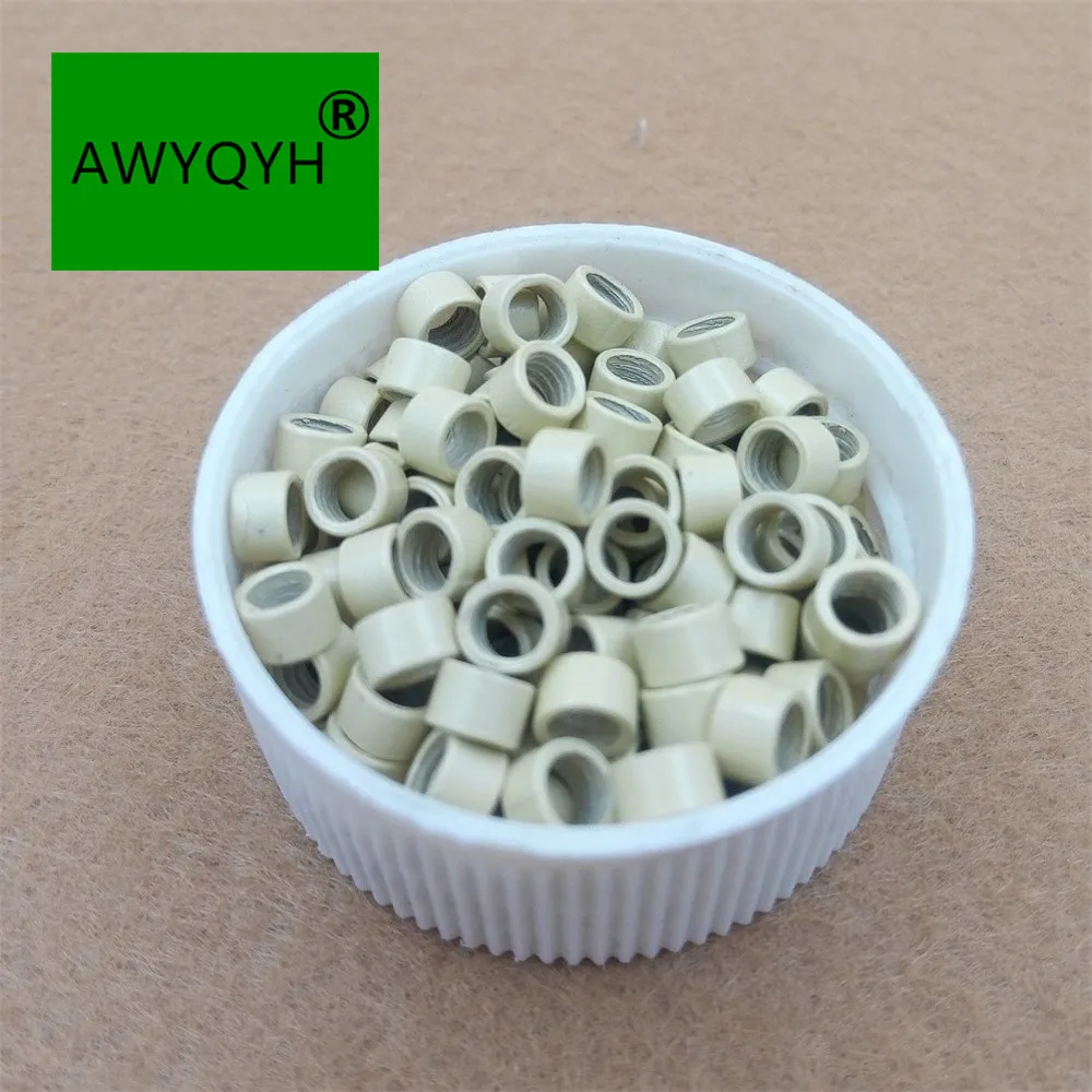 1000 Pcs 4.5 Mm Thead Mikro Cincin Manik-manik Tautan dengan Sekrup untuk Stick Rambut Ekstensi 8 # Gelap Rambut Pirang