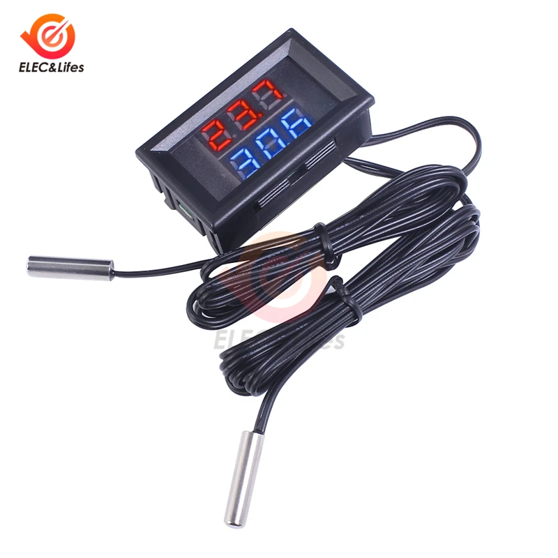 4-28V a 3/4 Bit di Precisione LED Digital Regolatore di Temperatura del termostato di Raffreddamento Riscaldatore termoregolatore w/Dual NTC Impermeabile sonda