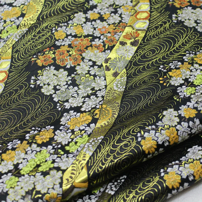 CF562 Japanese Style Cherry Blossom Jacquard Nishijin Brocade Fabric Japanese Kimono Clothing Fabric DIY Sewing Materials