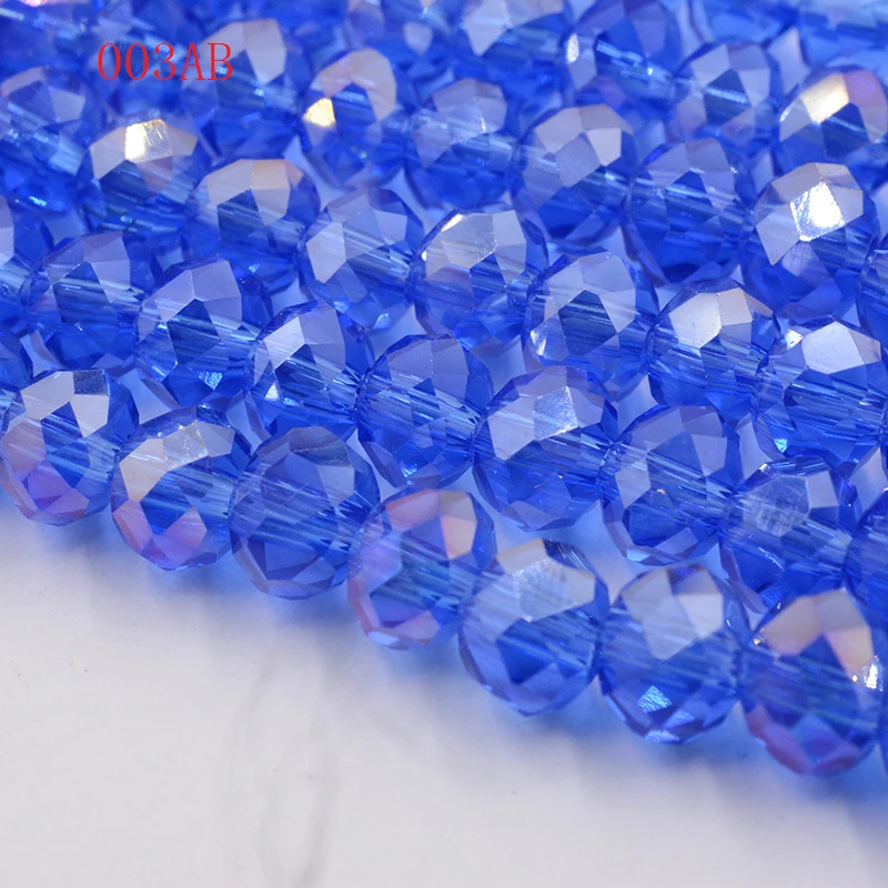 Wholesale Faceted AB Clear Glass Crystal Rondelle Spacer Beads 4 6 8 10 12  mm Pick Siz For Jewelry Making