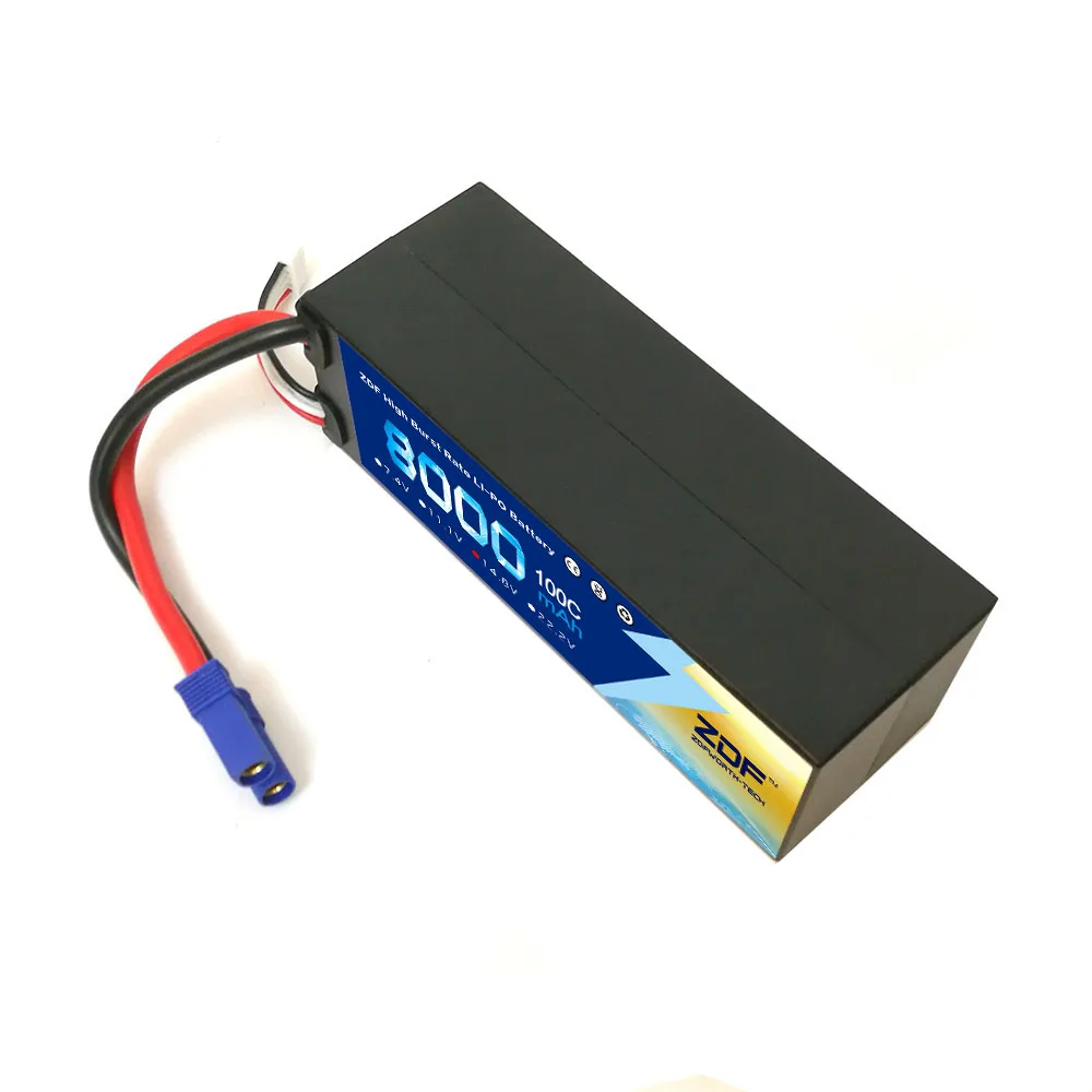 ZDF nowy oryginalny 4S 14.8V 8000mah 100C max 200C twarda obudowa bateria lipo z wtyczką EC5 XT60 XT90 do samochodu wyścigowego RC samolot ciężarówki