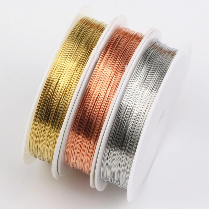 

0.5MM 10Metre/Roll 3Roll/lots Mixed Color Copper Wires Beading Wire DIY Jewelry Findings Brass Ropes Cords