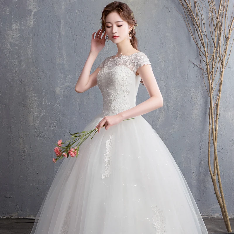 New Bridal Dress Luxury Wedding Dresses flowers Lace Up Ball Gowns Wedding Dresses Princess FL