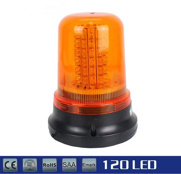 120 LED Amber LED Emergency Vehicle Magnetic Hardwired and Rotating Beacon Warning Light 12V