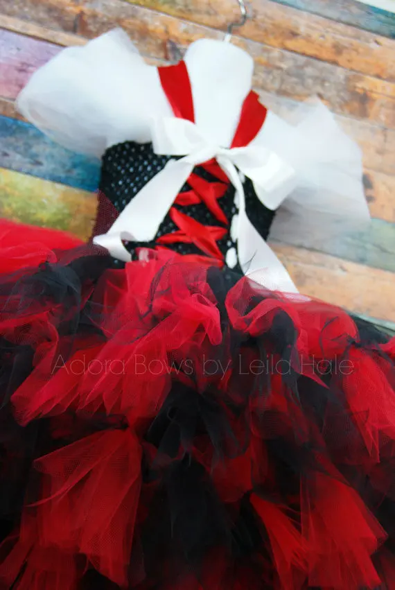 Cosplay Kids Girls Halloween Pirate Tutu Dresses Red Bay Girls Wench Tutu Dress Outfit Photography Halloween Dress Up Costume