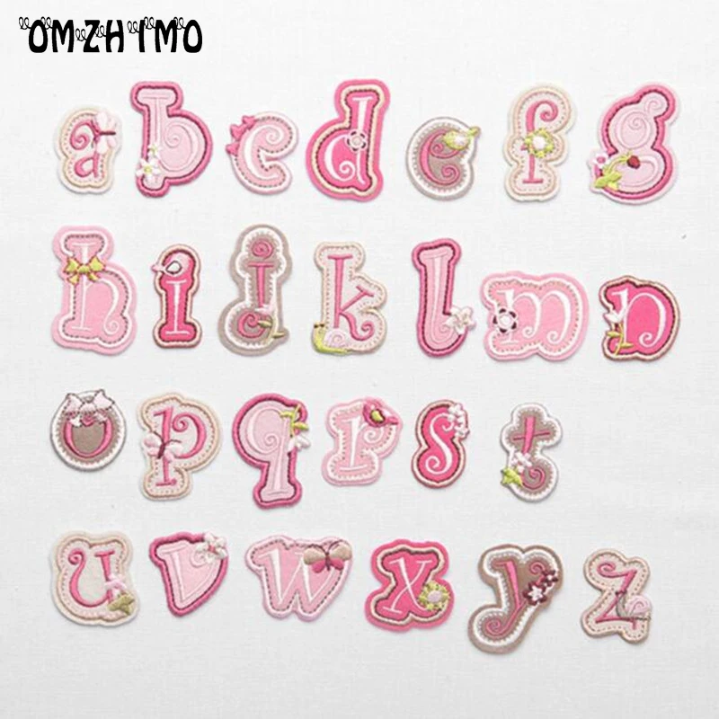 A-Z  Embroidered iron on patches for kids clothes 26 English letters deal with it clothing DIY Motif Applique Badge Logo