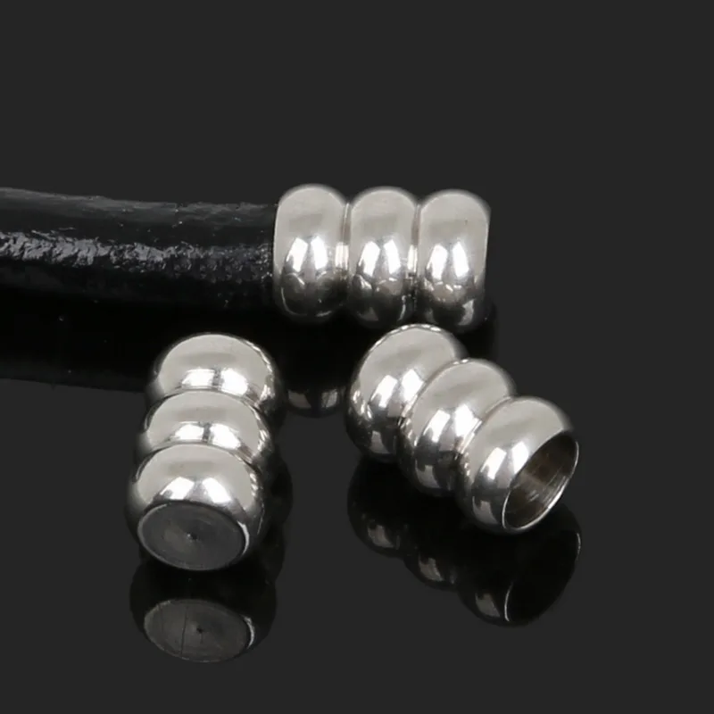 Heißer Verkauf 30 teile/los Loch 5mm Kabel Endkappen Edelstahl Schmuck Ergebnisse Für Schmuck Machen Armband Halskette DIY