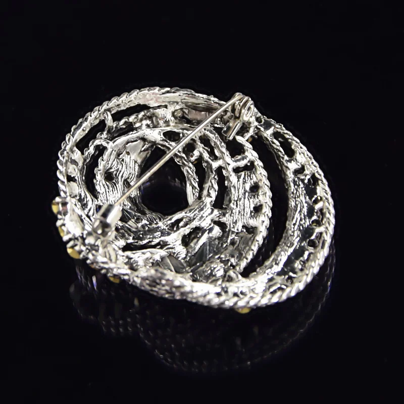 Vintage Fashion Stunning Black Crystal Rhinestone Wedding Bouquet Brooch For Women Hot Selling Jewelry Pin