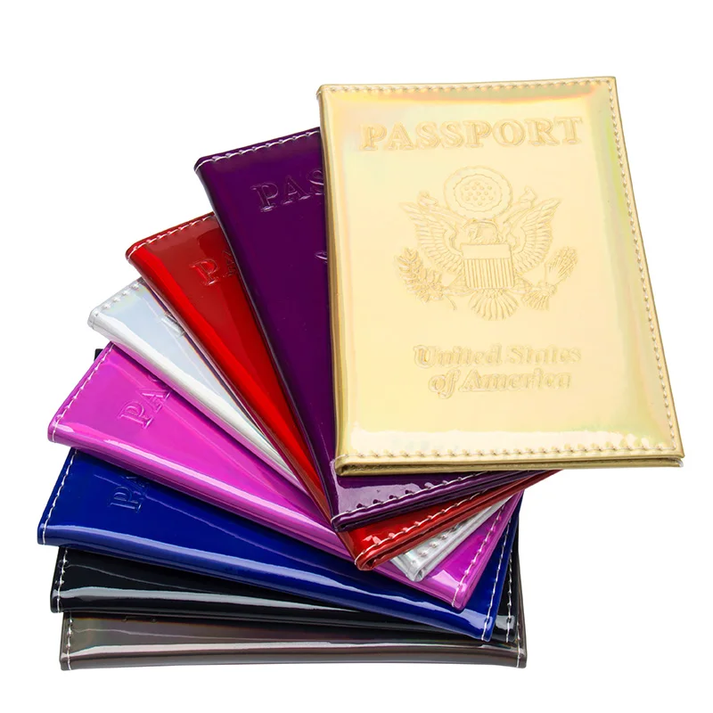 The USA Mirror soft green fashion International standard size passport cover waterproof solid pu leather Suitable for everyone