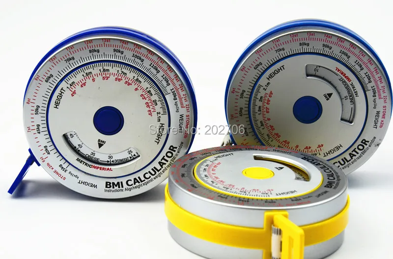 High quality 0-150cm Aluminum BMI measure tape BMI body tape BMI calculator body mass tape