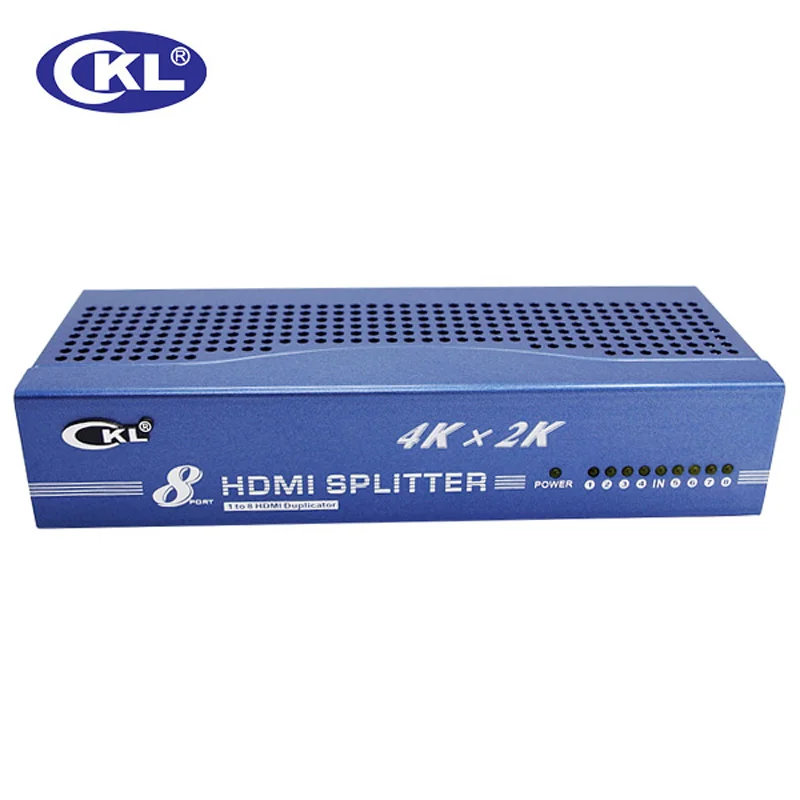 CKL 4Kx2K 3D 8 port HDMI Splitter 1 in 8 out 1x8 HDTV Distributor Metal HD-9842