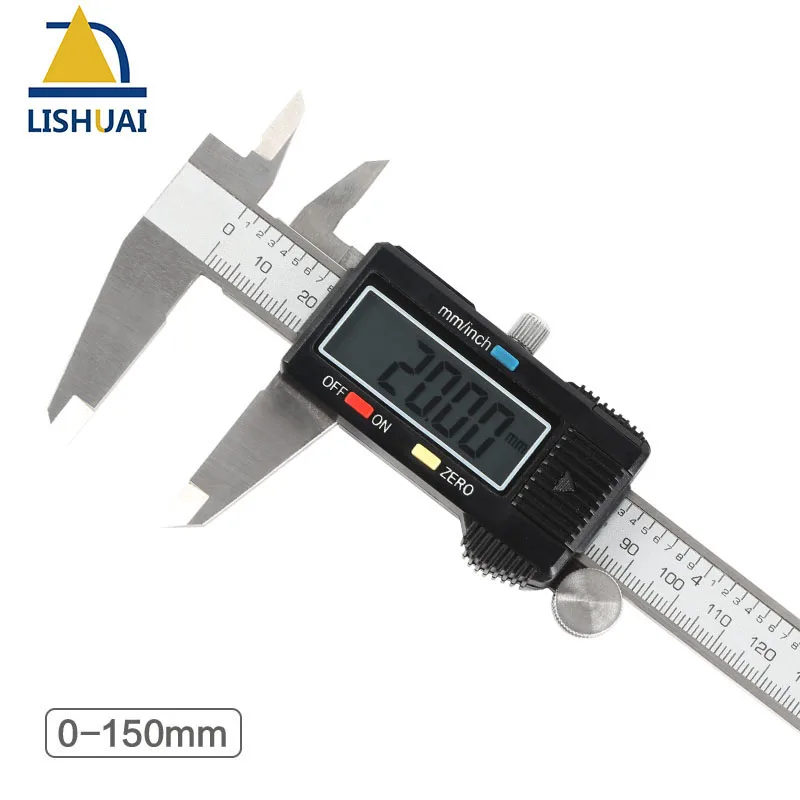 

150mm/6inch Stainless Steel Digital Caliper/Electronic Vernier Caliper with LCD Screen and Instant Inch-Metric Conversion