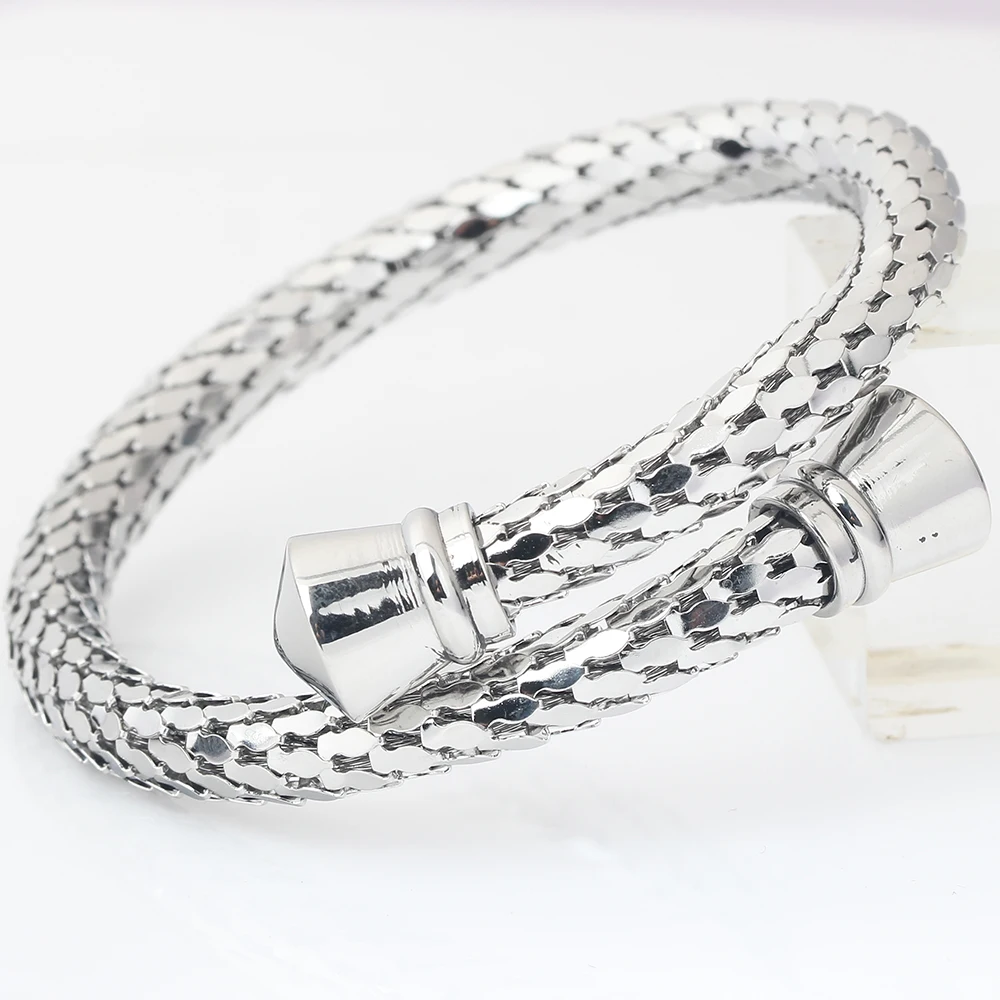 2 Colors Trendy Vintage Stainless Steel Skeleton Statement Cuff Lace Bangles & Bracelets for Women