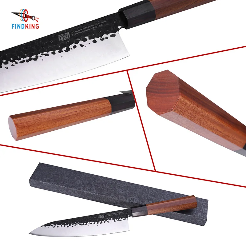 FINDKING 9 inch sushi chef knives Japanese Professional Octagonal Handle Clad Steel Sushi Knife Kitchen Chef Knife